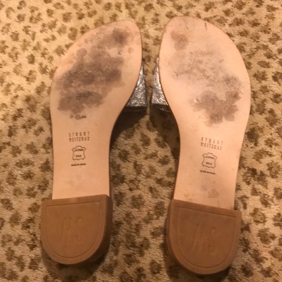 Stuart Weitzman silver slide sandals - Picture 4 of 6